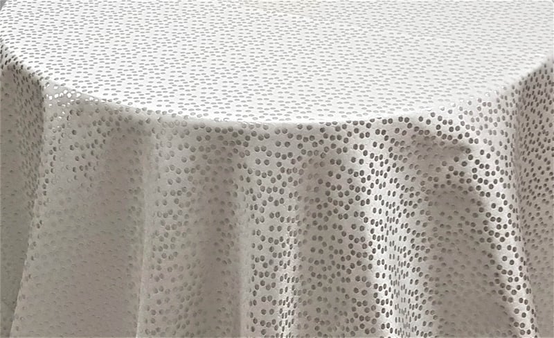 Silver & White Polka Dots - 90" x 156"