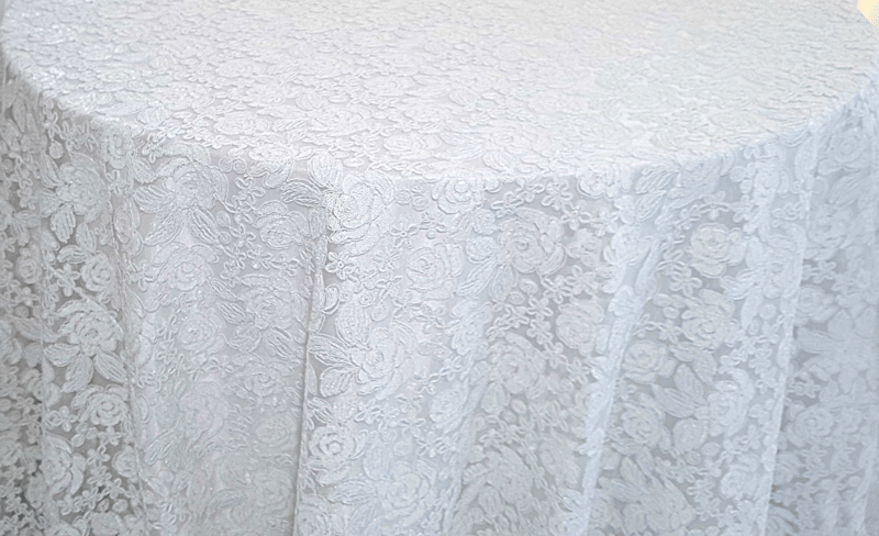 White Valentina Lace - 100" x 160"