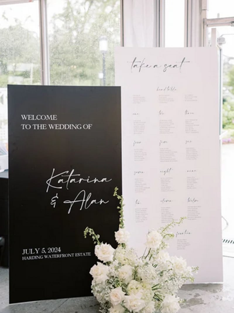 Freestanding Printed Foam Board Welcome Sign & Seating Chart