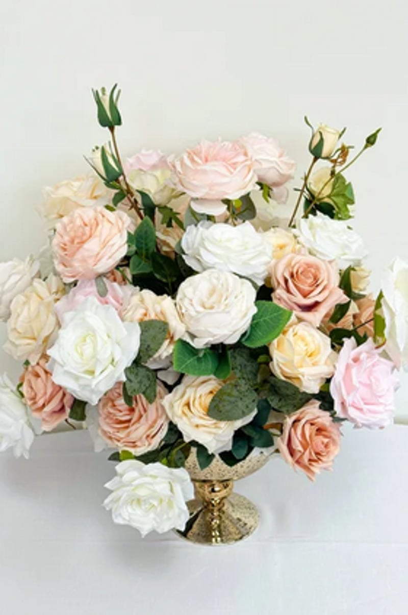 Neutral Silk Floral Low Centrepiece