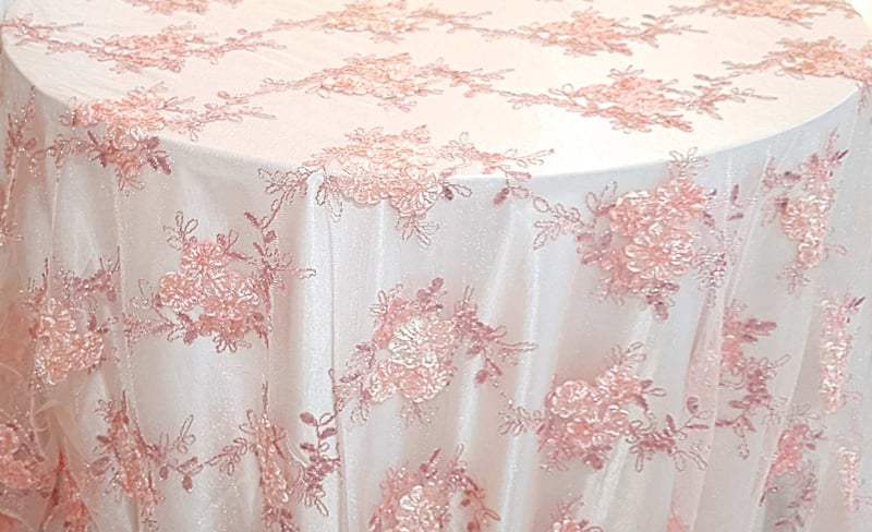 Coral Ribbon Mesh Lace Linen Collection