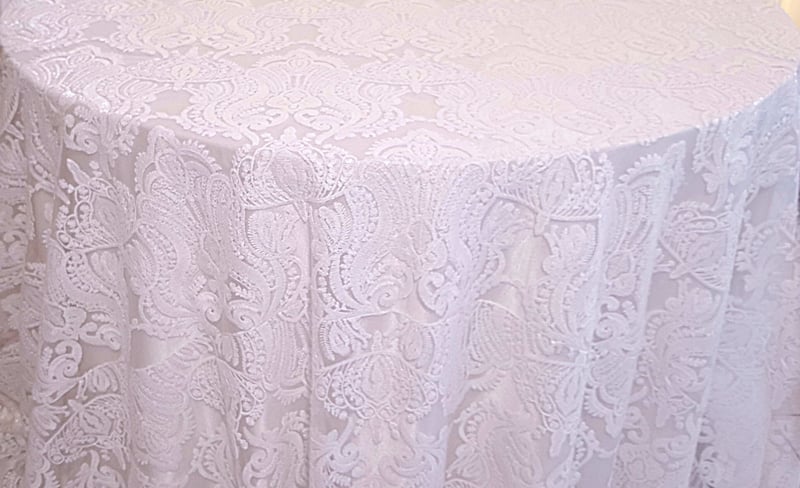 Blush Princess Lace Overlay Linen Collection