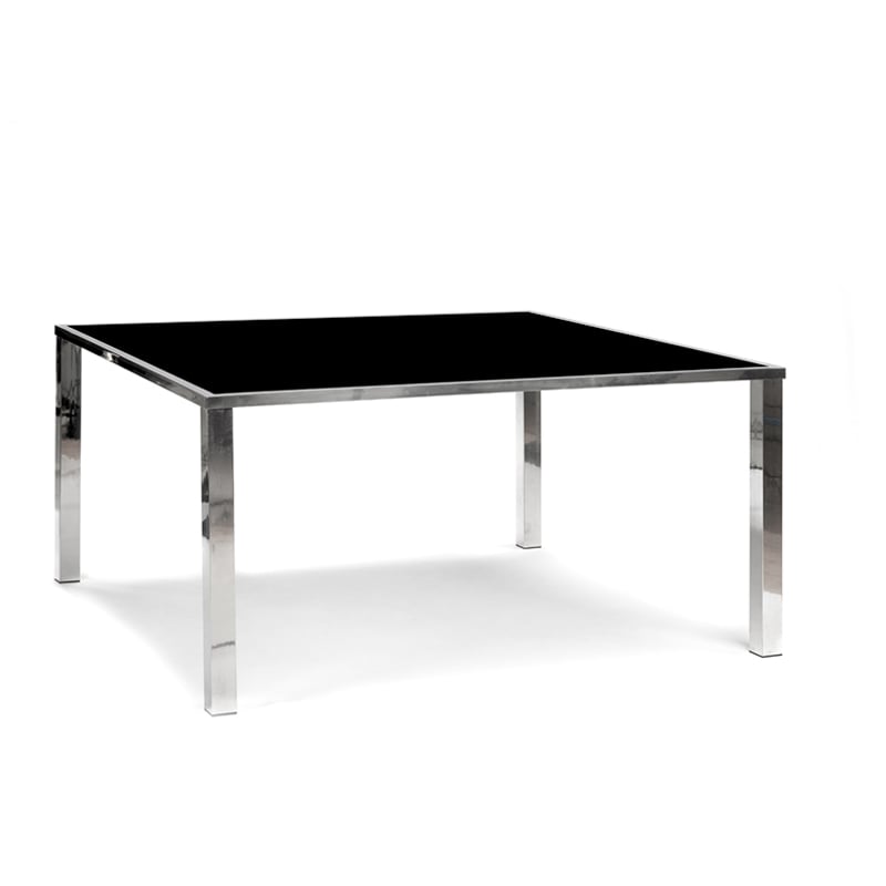 Avalon Dinner Table - Silver & Black
