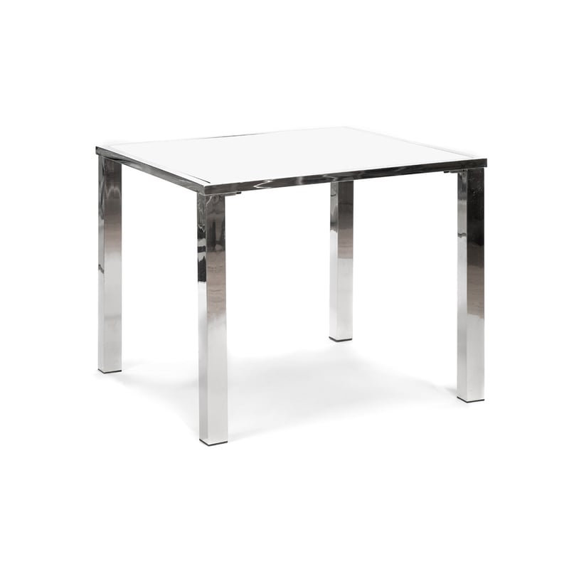 Bowery Dining Table - Silver & White
