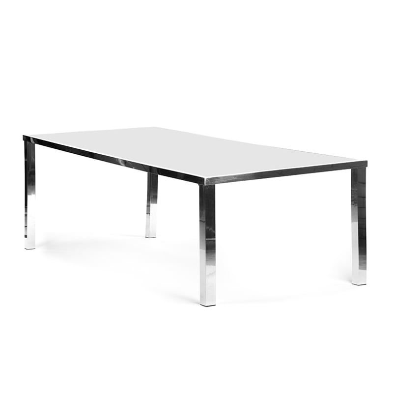 Metropolitan Dinner Table - Silver & White