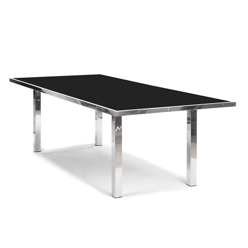Prescott Dinner Table - Silver & Black
