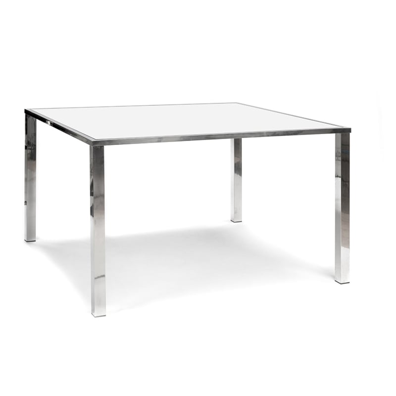 Avalon Communal Table - Silver & White