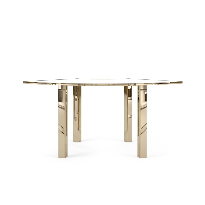Metropolitan Curve Communal Table Gold w/White