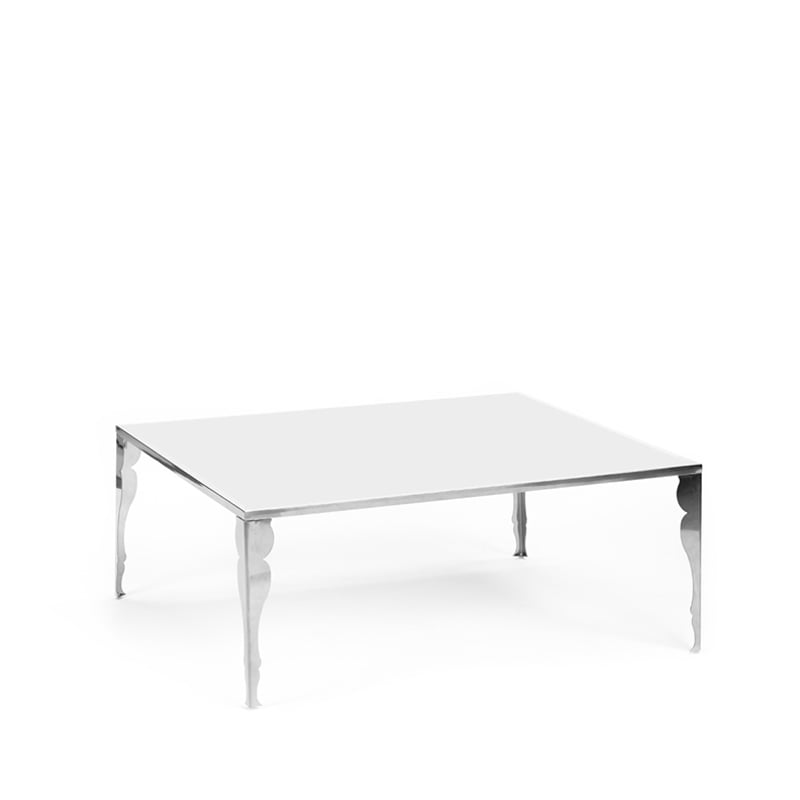 Carleton Silhouette Coffee Table - Silver and White