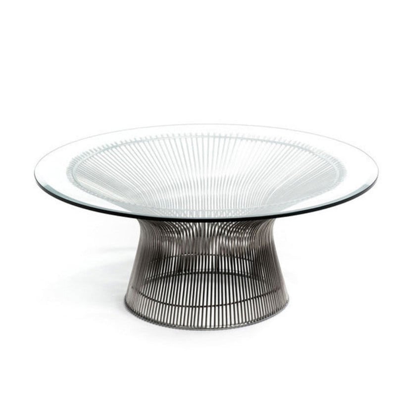 Platner Coffee Table - Silver w/ Glass