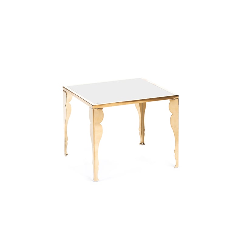Mercer Silhouette End Table - Gold and White