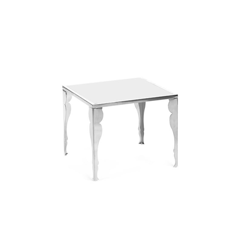 Mercer Silhouette End Table - Silver and White