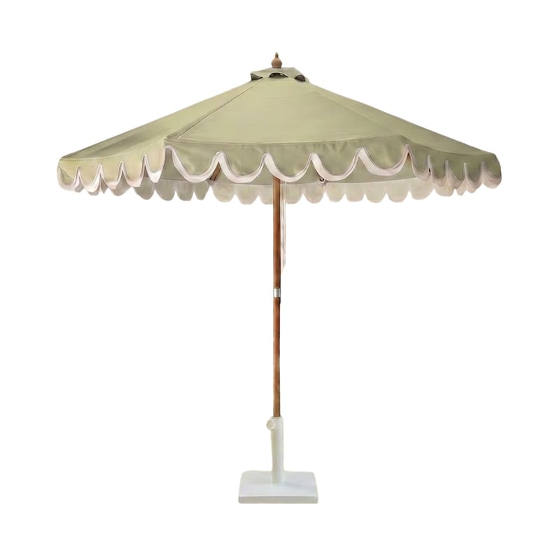 Sage Scalloped Market Umbrella