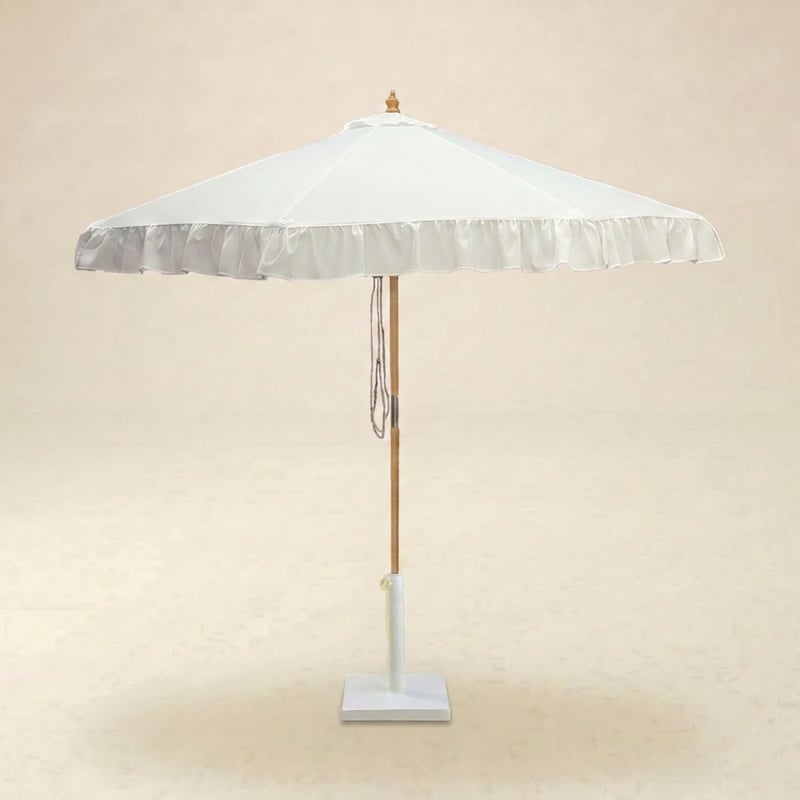 White Ruffle Umbrella