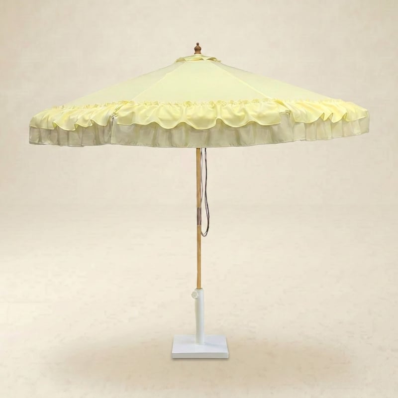 Butter Yellow Ruffle Umbrella