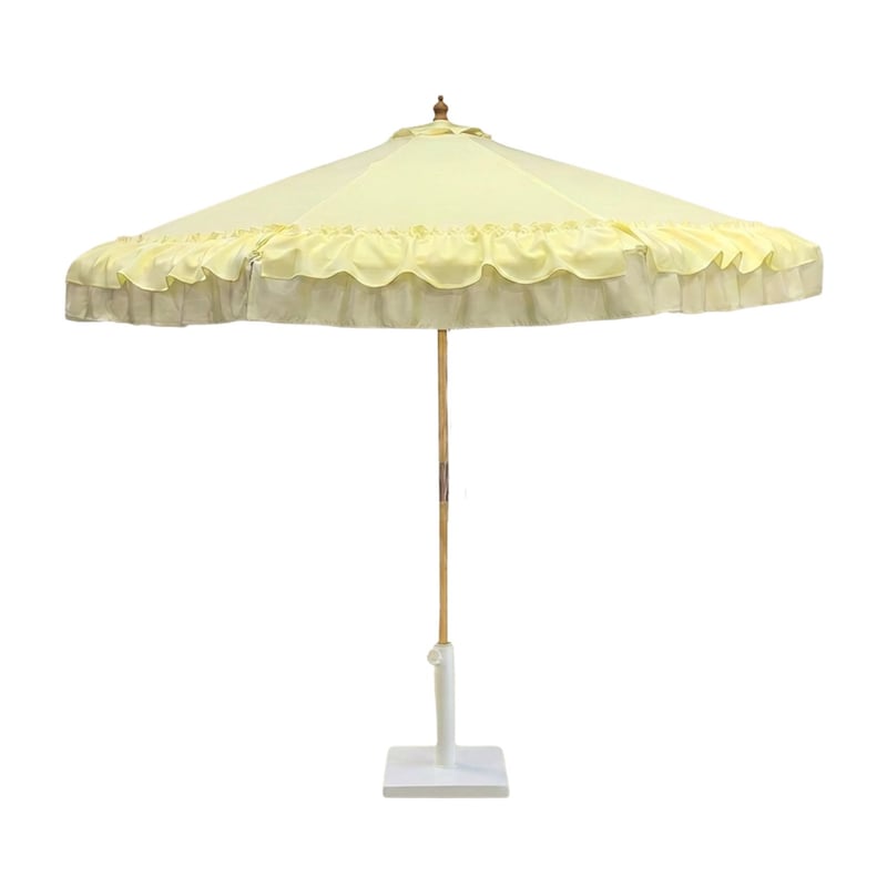 Butter Yellow Ruffle Umbrella
