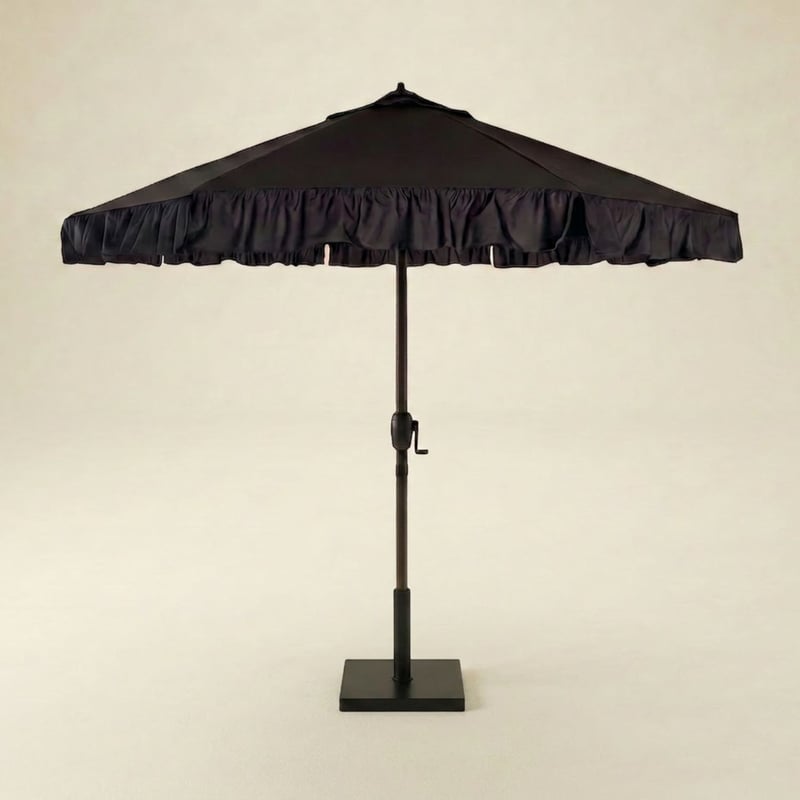 Black Ruffle Umbrella