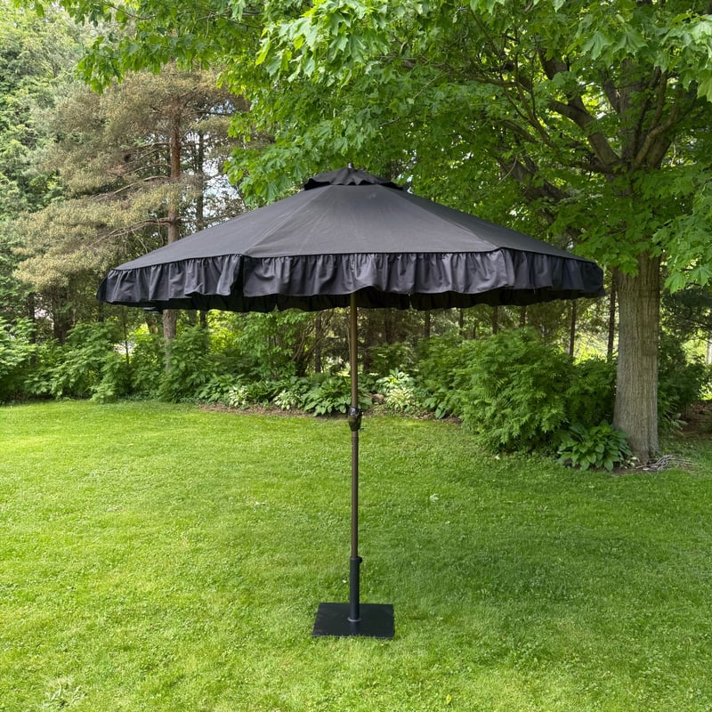 Black Ruffle Umbrella
