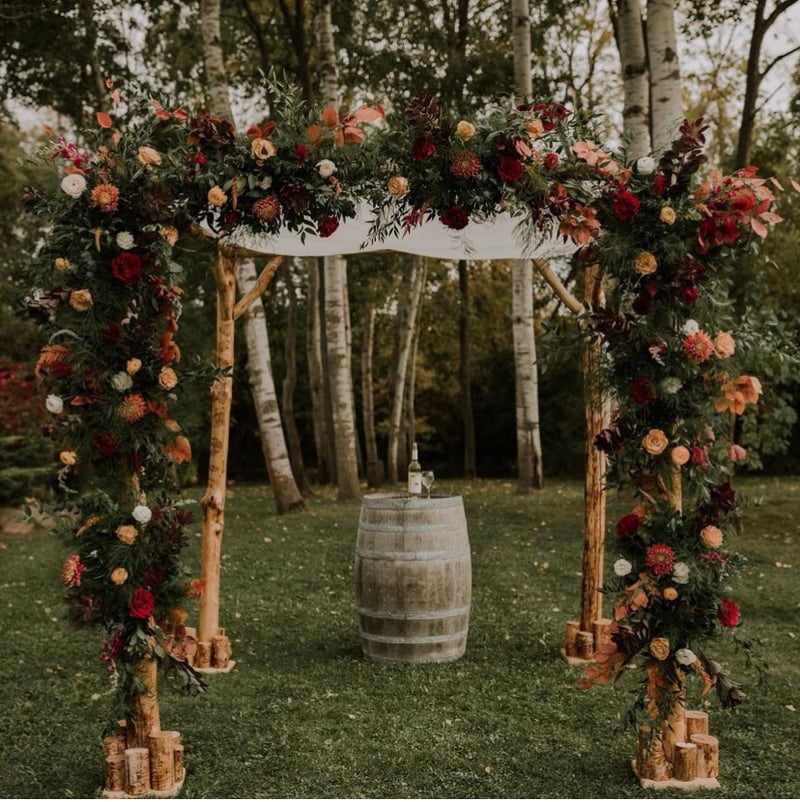 Maple Chuppah with Canopy, Draping and Setup
