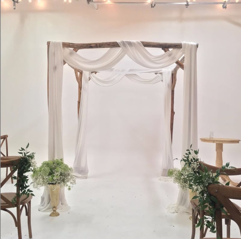 Maple Chuppah with Canopy, Draping and Setup