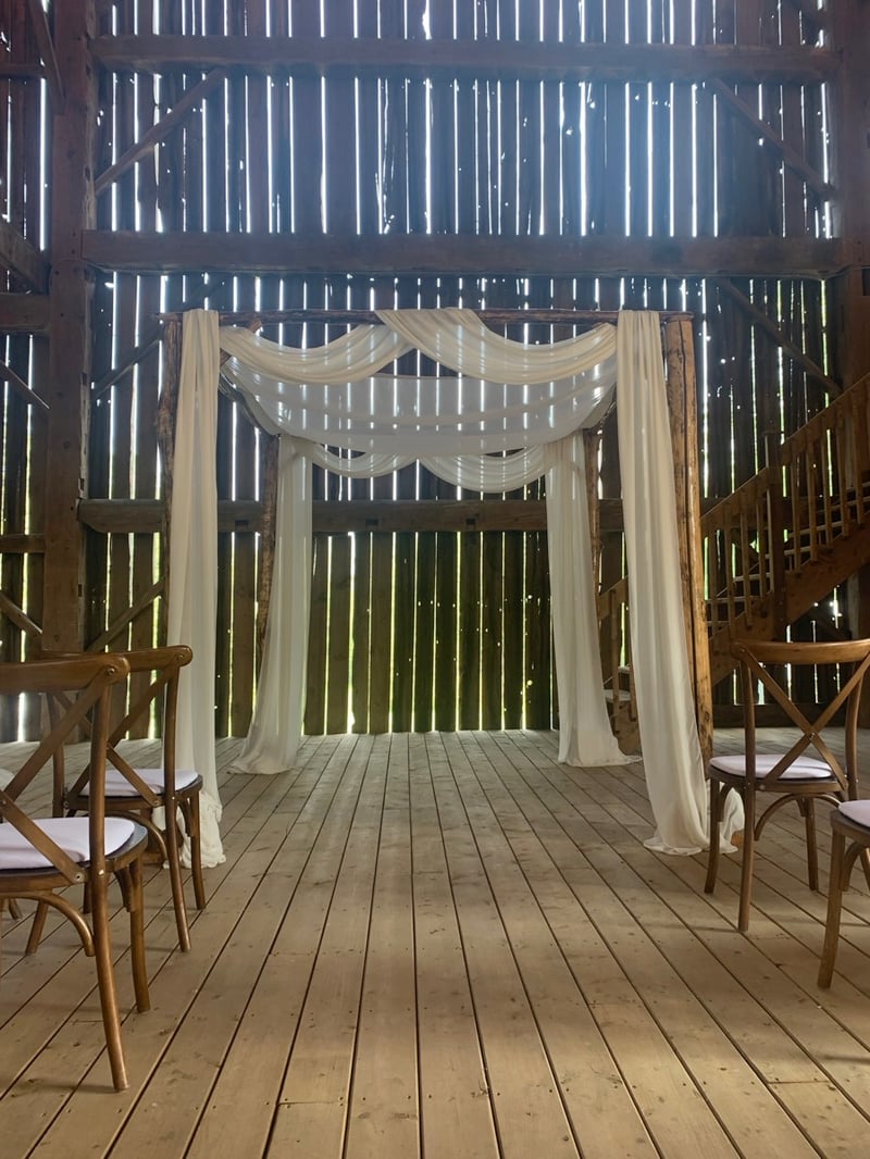 Maple Chuppah with Canopy, Draping and Setup