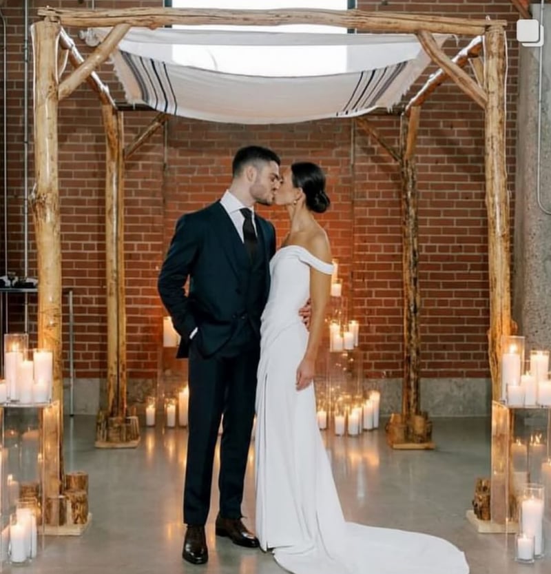 Maple Chuppah with Canopy, Draping and Setup