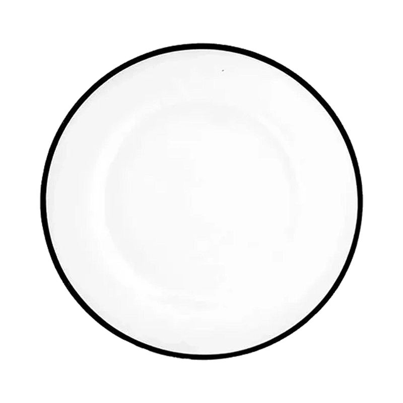 Coloured Rim 13" Glass Charger Plate - Matte Black