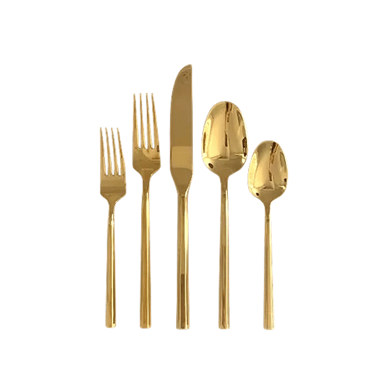 Shiny Gold Flatware Set