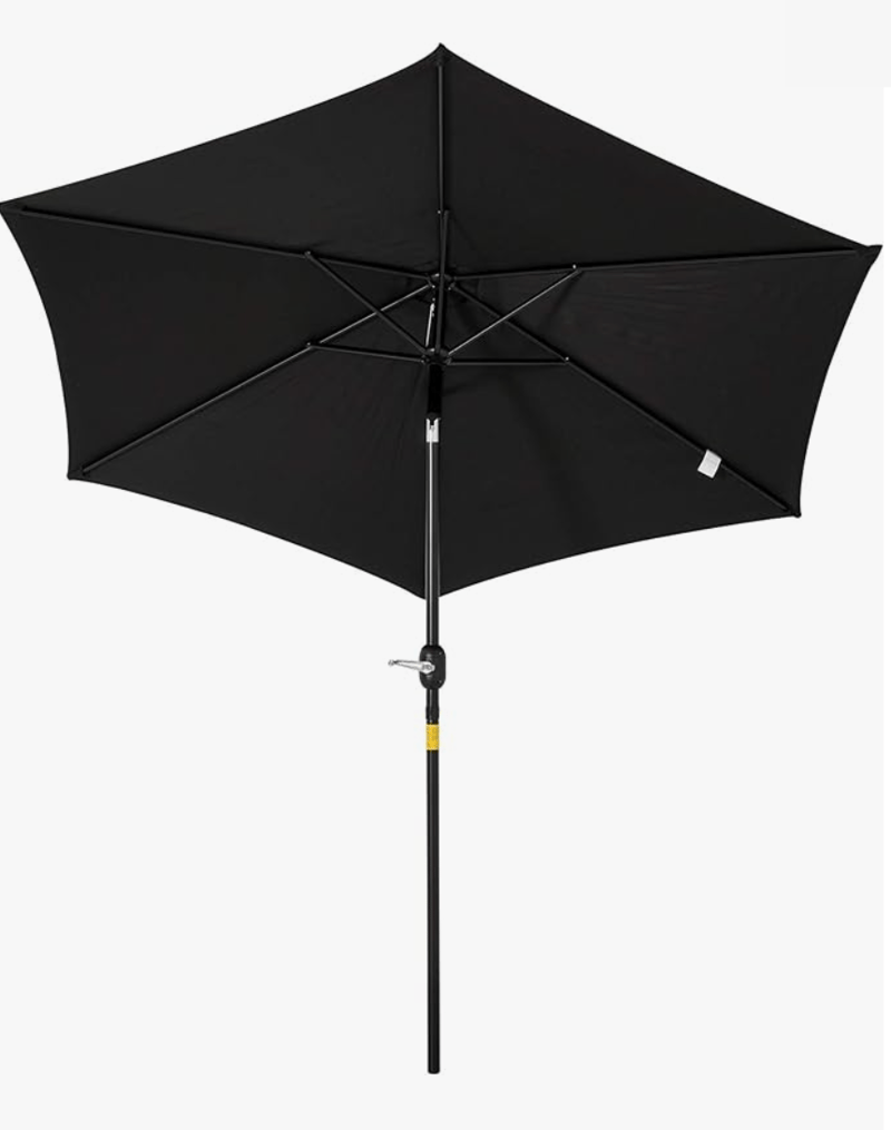 8ft Black Umbrella with Base
