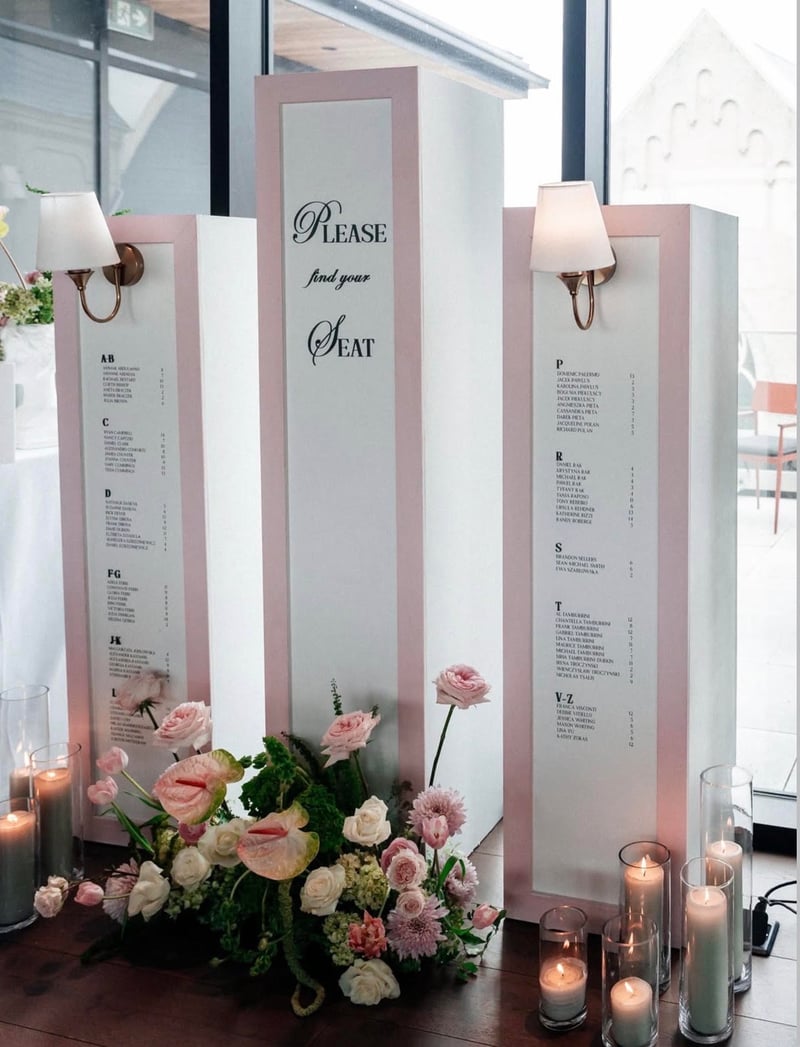 Pink Trim Plinth Seating Chart Rental