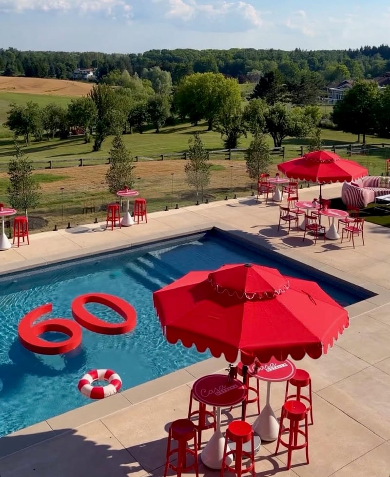 Red Double Scallop Umbrella