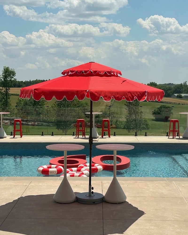 Red Double Scallop Umbrella