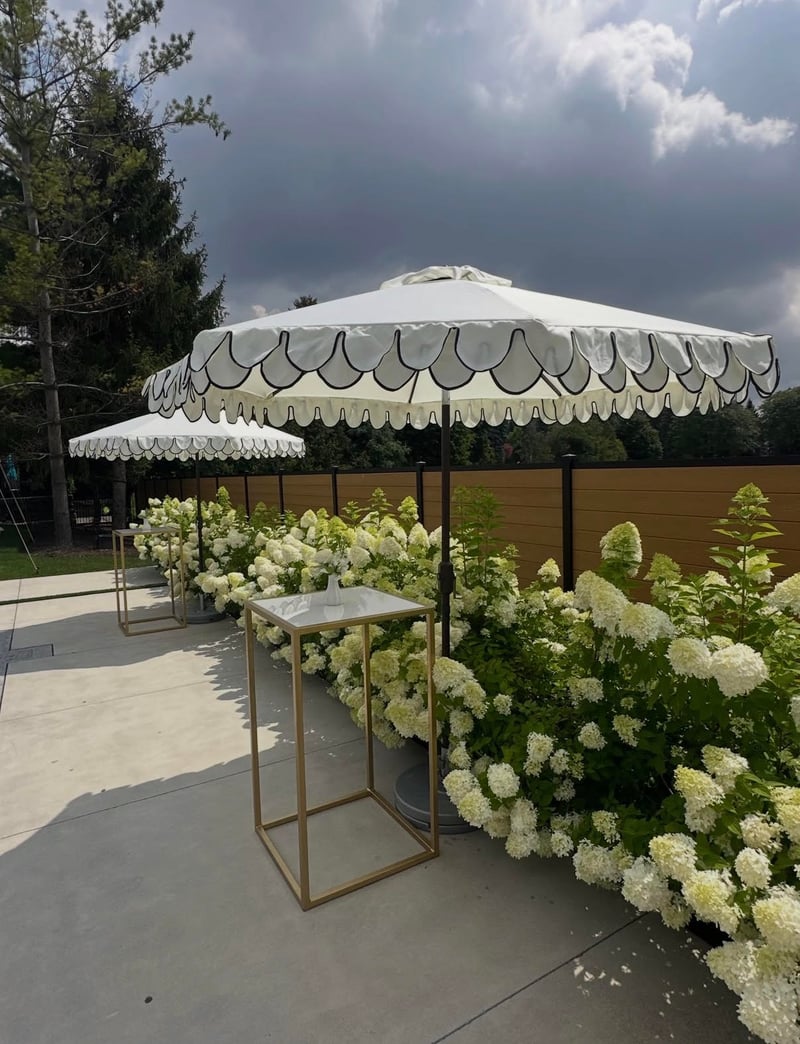 White Double Scallop Umbrella