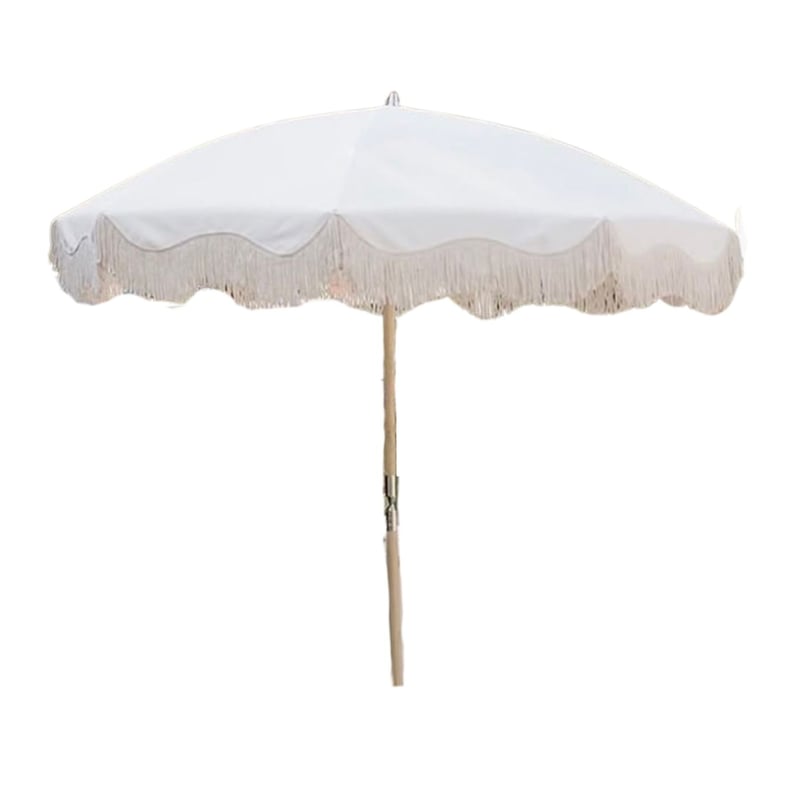 White Fringe Umbrella