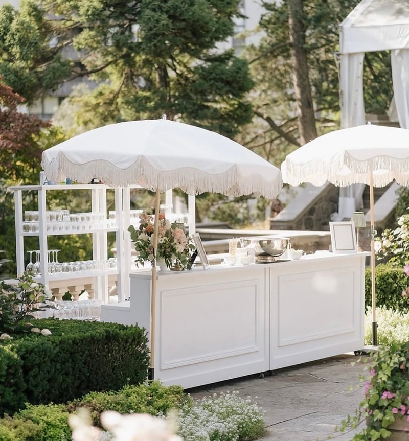 White Fringe Umbrella
