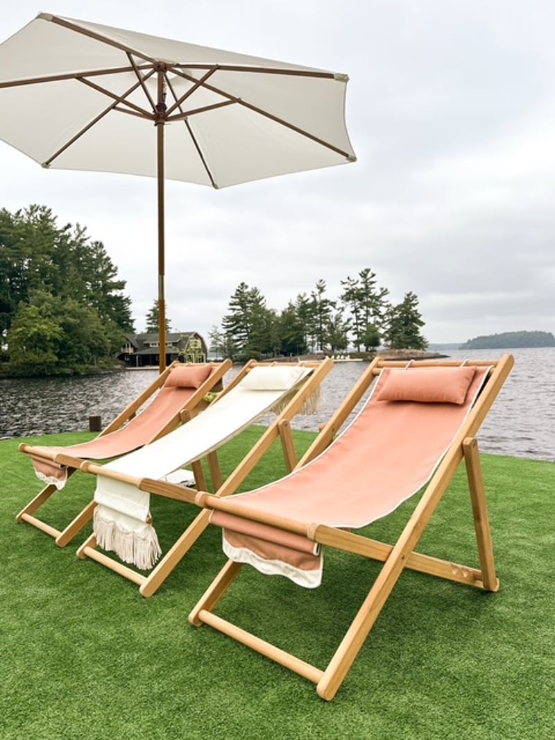 White Fringe Sling Chair