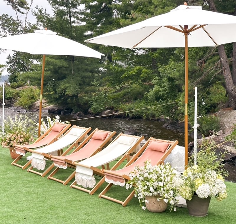 White Fringe Sling Chair