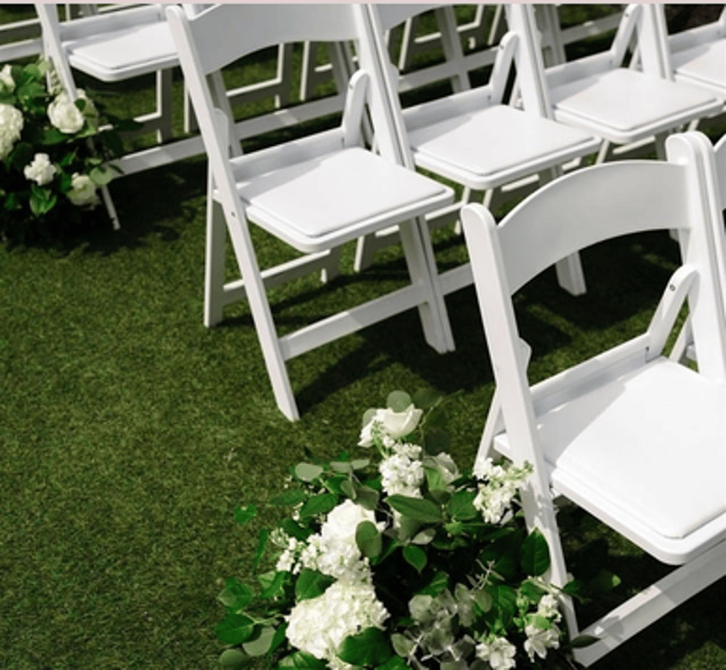 White Resin Folding Chair
