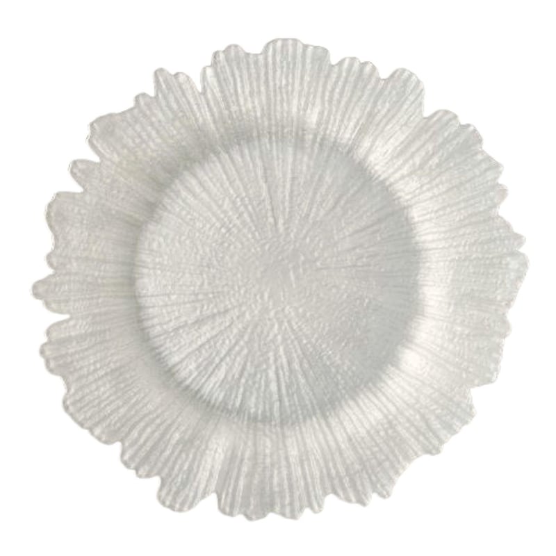 Sunburst Pearl 13" Glass Charger Plate