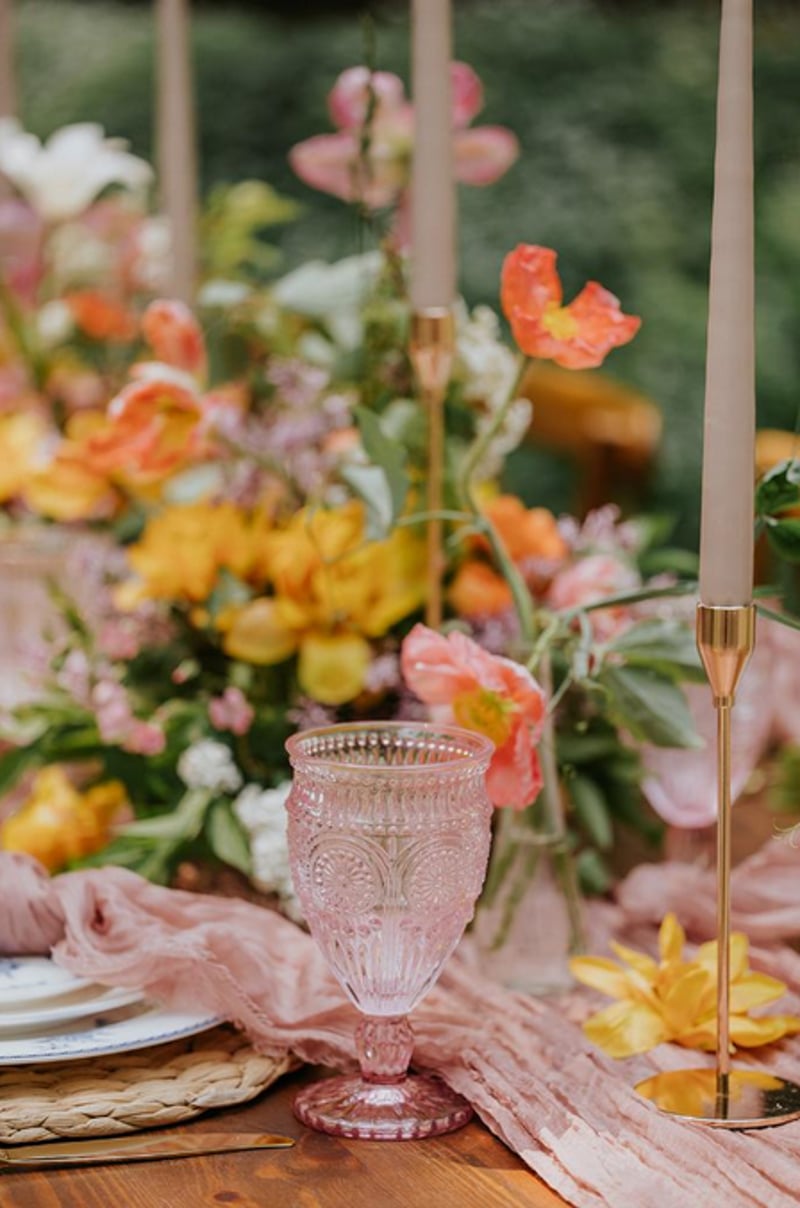 Blush Vintage Glass Goblet