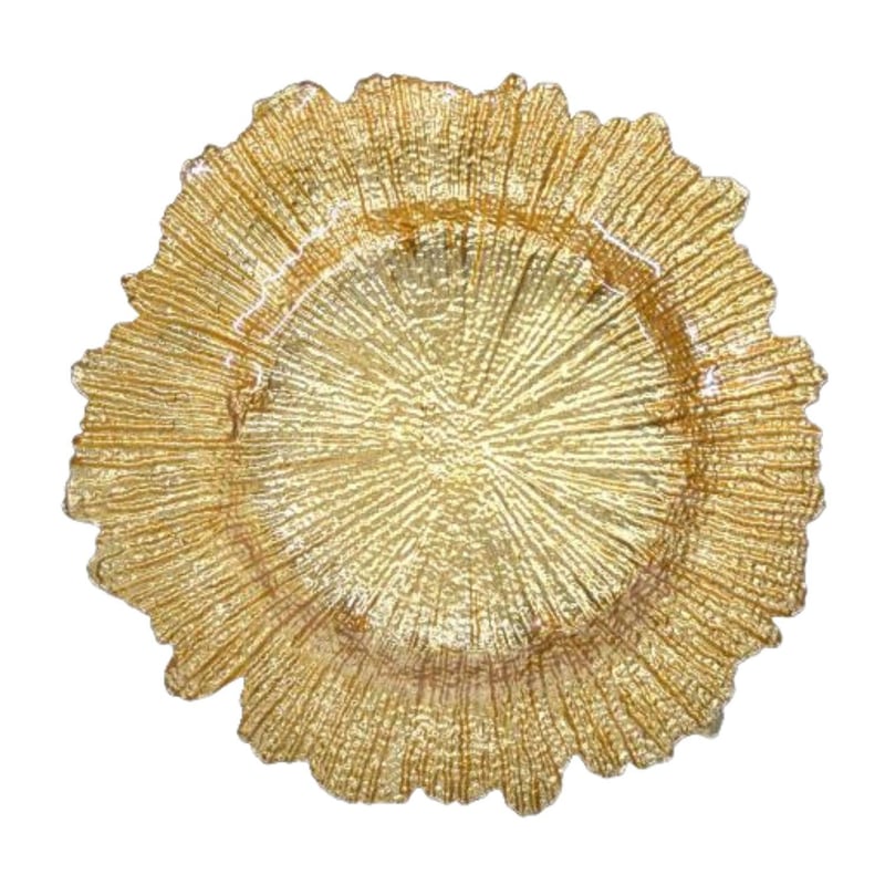 Sunburst Gold 13" Glass Charger Plate