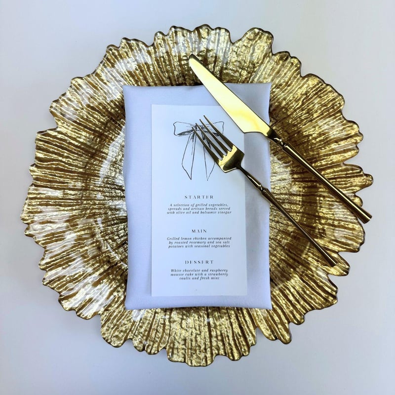 Sunburst Gold 13" Glass Charger Plate