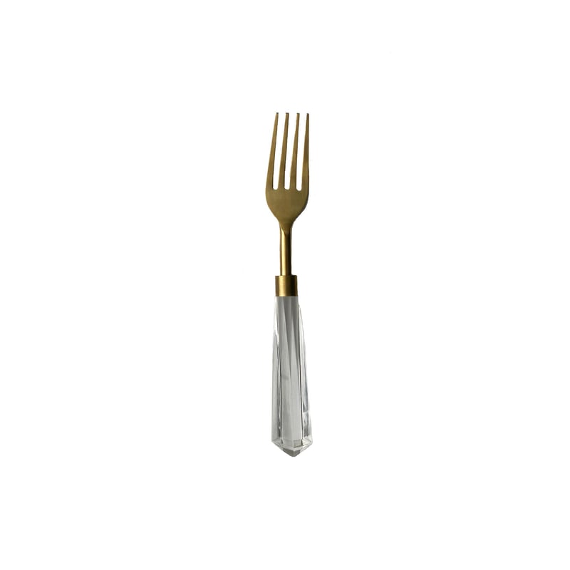London Gold Clear Handle Large Fork