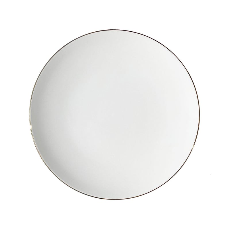 Gold Rim Porcelain 10" Dinner Plate