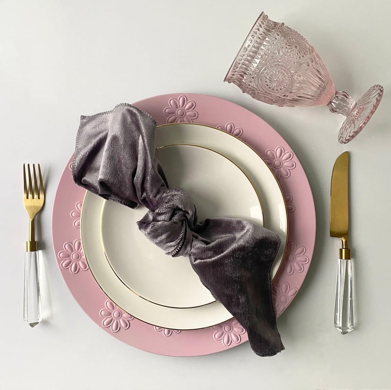Floral Acrylic Charger - Pink