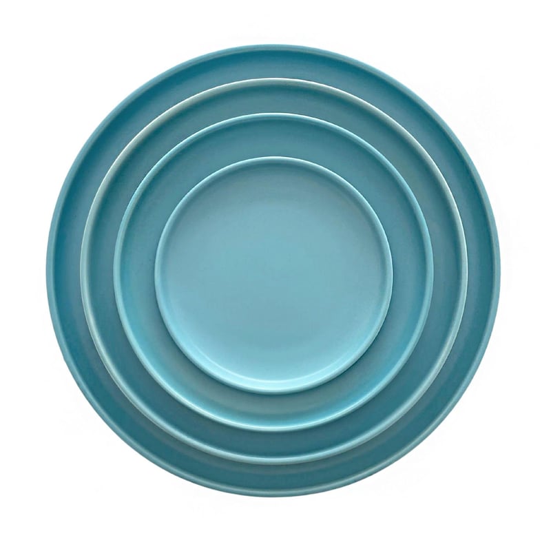 Blue High Rim Matte Dinnerware Set