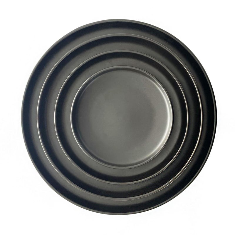 Black High Rim Matte Dinnerware Set