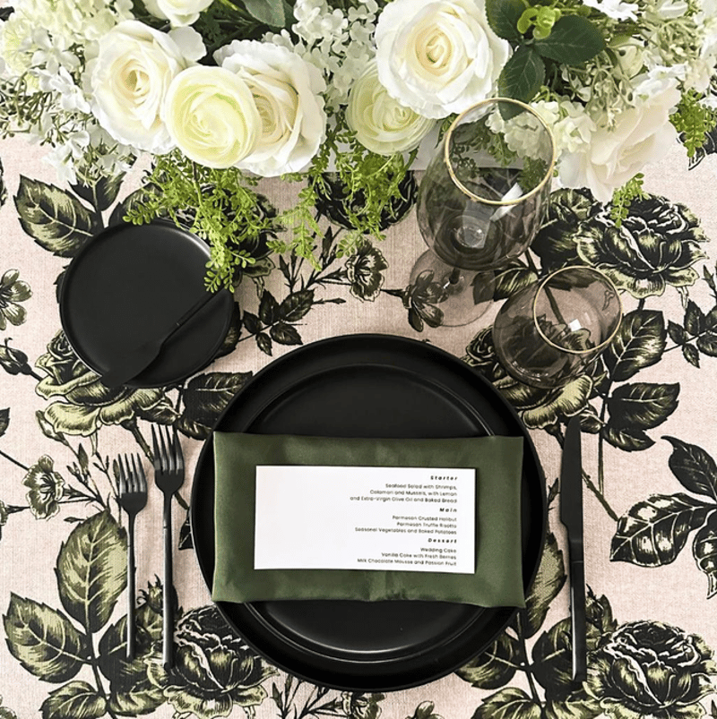 Black High Rim Matte Dinnerware Set