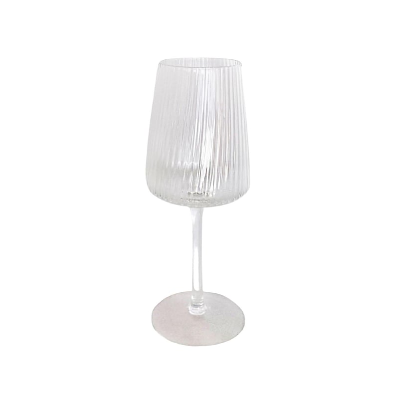 15 oz Ribbed Wine Glass