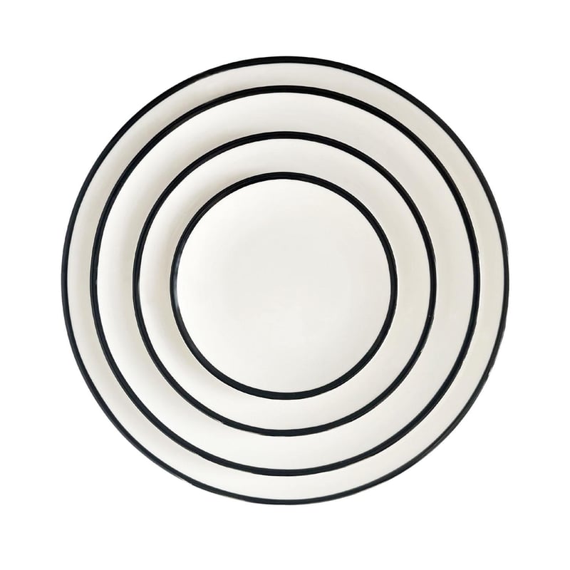 Black Rim Porcelain 10" Dinner Plate